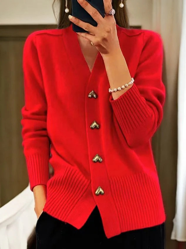 Allison | Heart-shaped Button-up Cardigan - Image 5