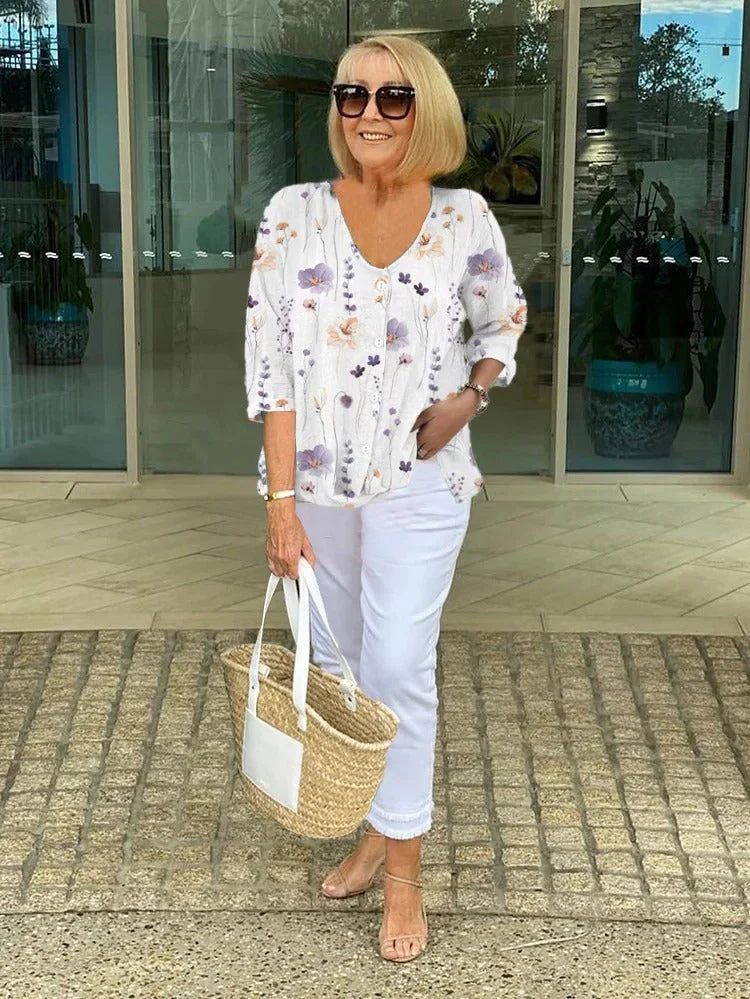 Bellamy | Floral French Vintage Blouse - Image 3