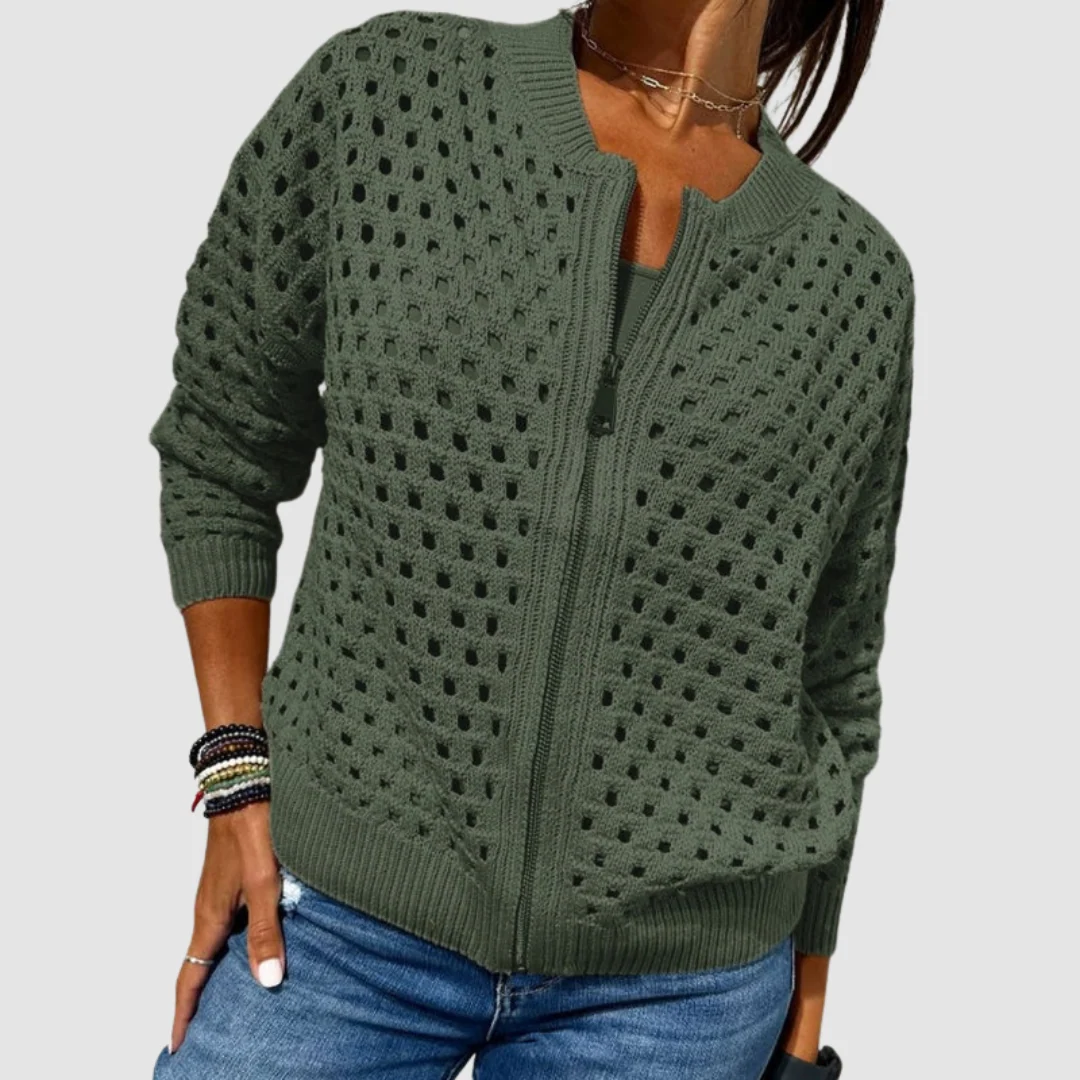Cyndie | Refined Style Zip Cardigan - Image 3
