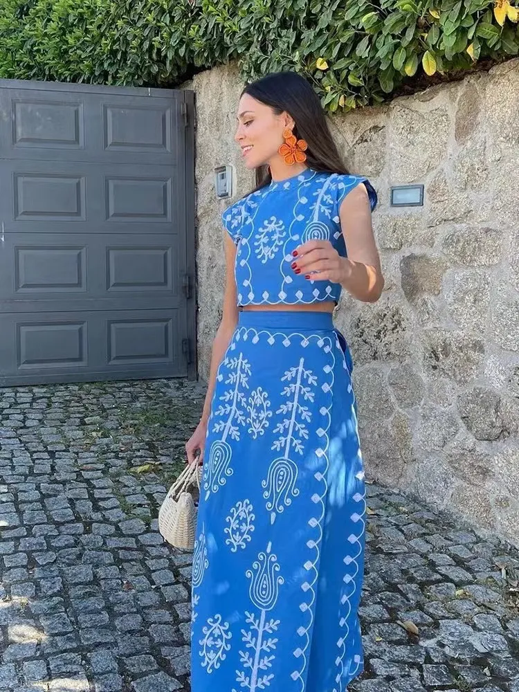 Cynthia | Stylish Printed Top and Skirt Set - Image 10