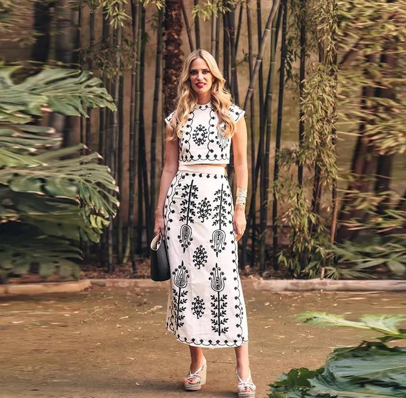 Cynthia | Stylish Printed Top and Skirt Set - Image 7