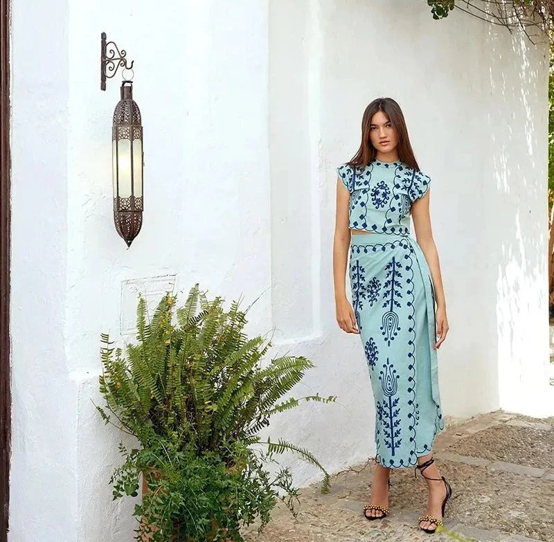 Cynthia | Stylish Printed Top and Skirt Set - Image 8