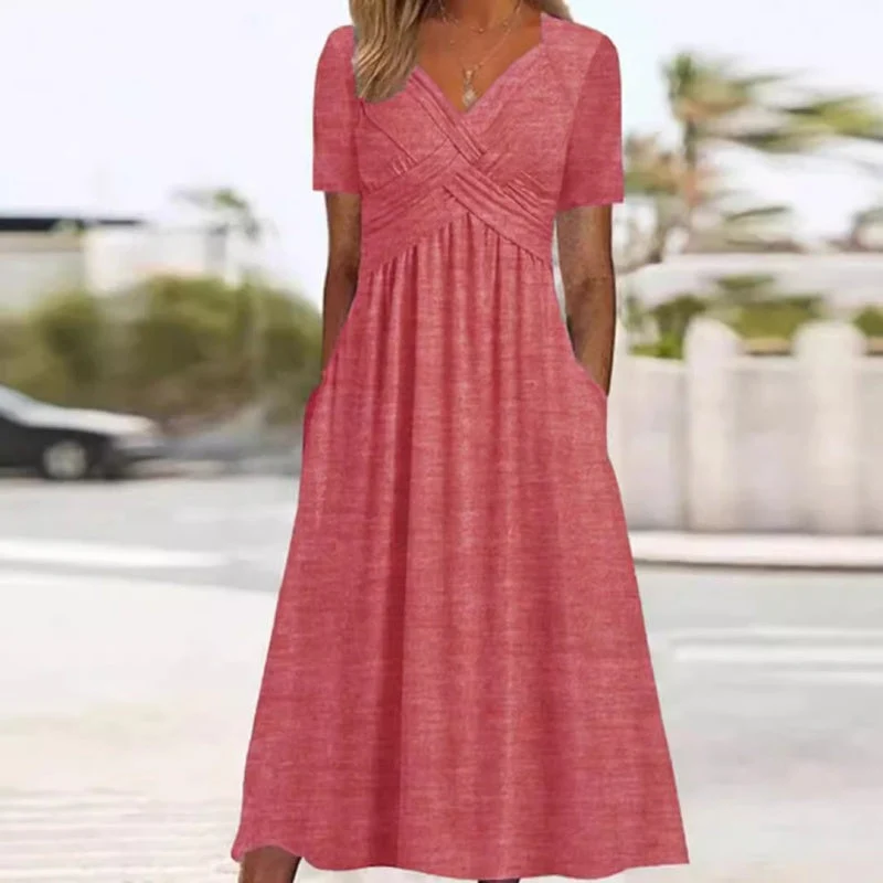 Deanna | Casual Charm V-Neck Dress - Image 3
