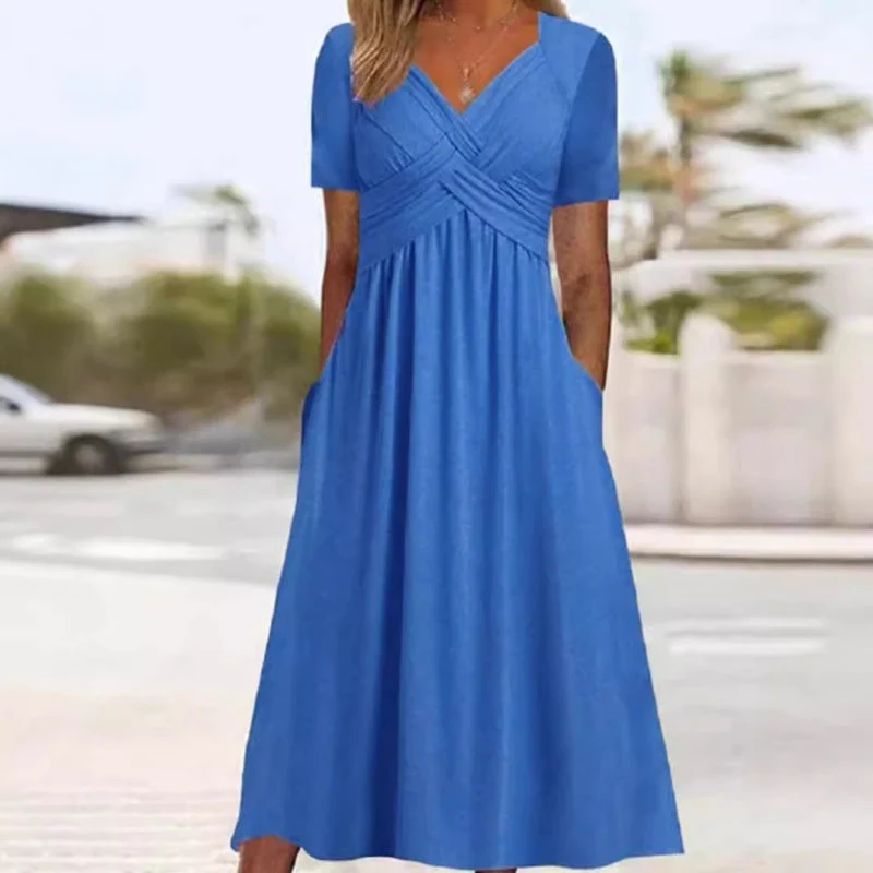 Deanna | Casual Charm V-Neck Dress - Image 4