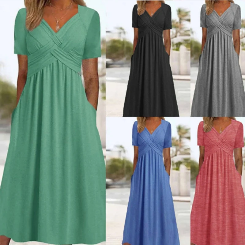 Deanna | Casual Charm V-Neck Dress - Image 7