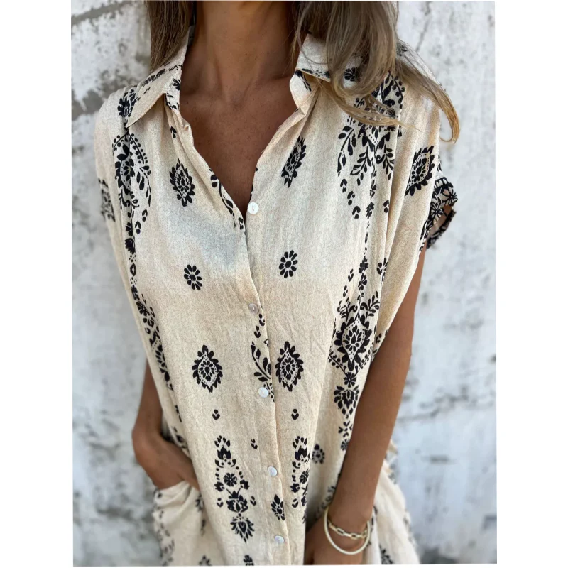 Lysette | Loose Fit Printed Pocket Dress - Image 4