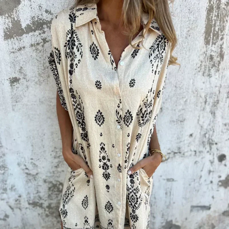 Lysette | Loose Fit Printed Pocket Dress - Image 6