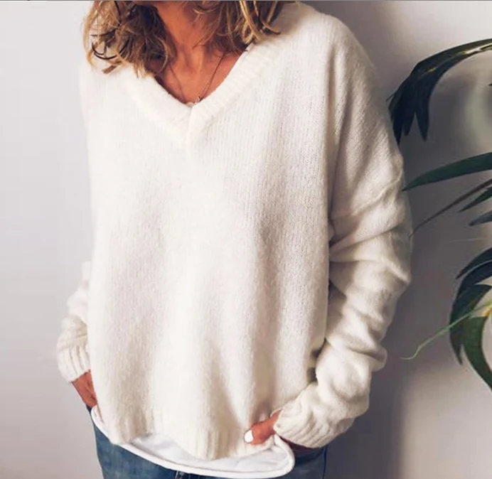 Natalia | Cozy Oversized V-Neck Sweater - Image 3