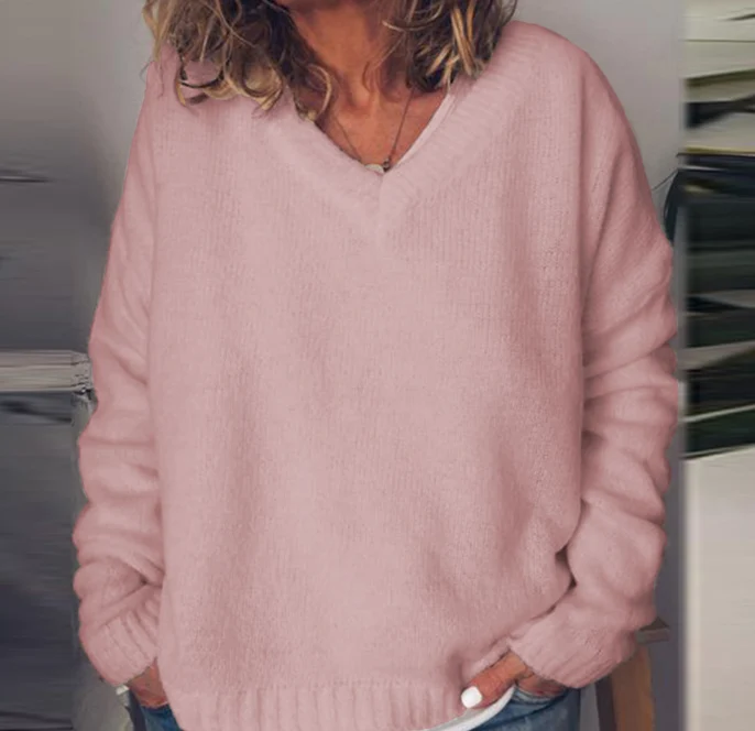 Natalia | Cozy Oversized V-Neck Sweater - Image 4