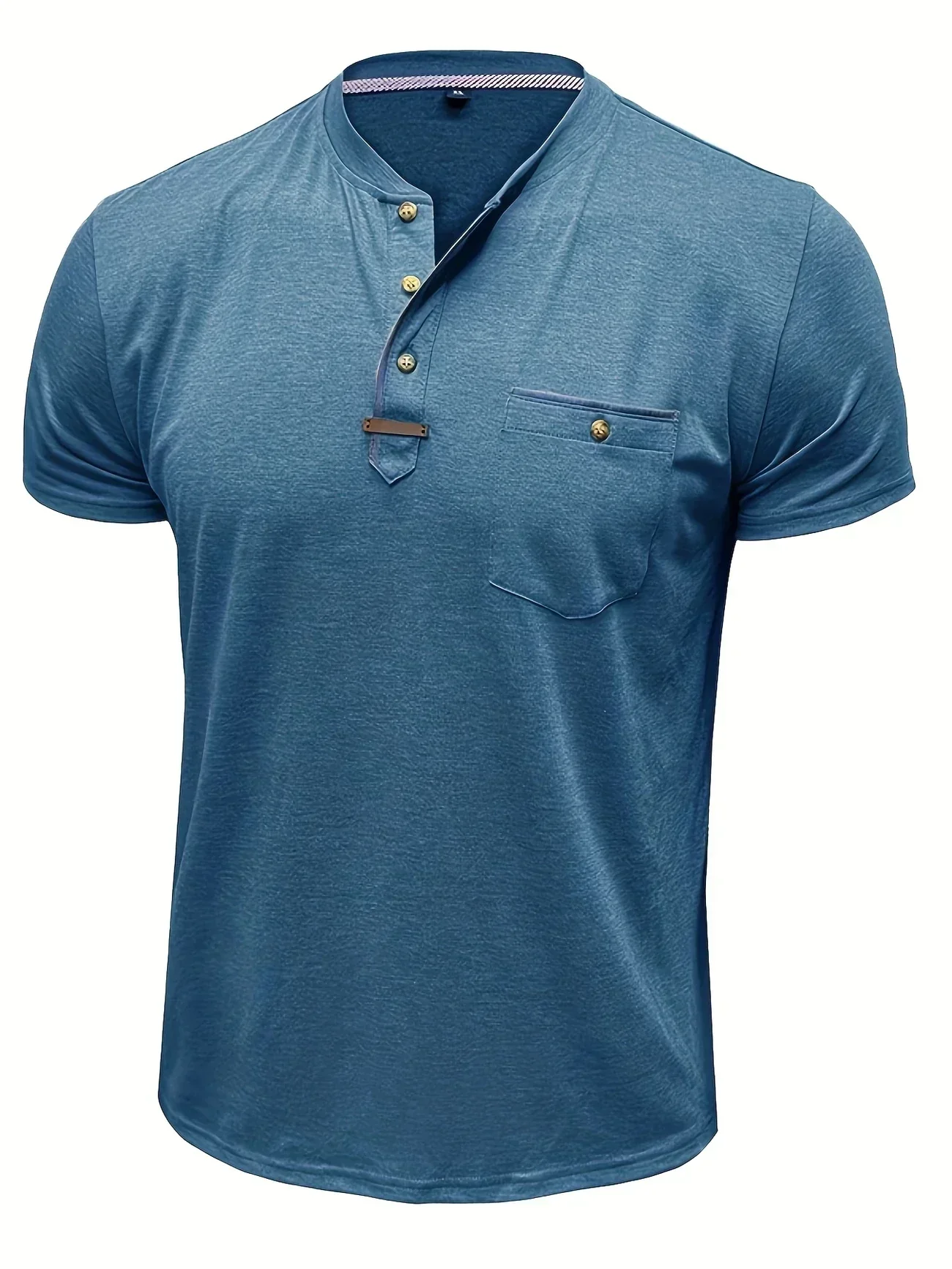 Slade | Classic Round Neck Pocket Shirt - Image 31
