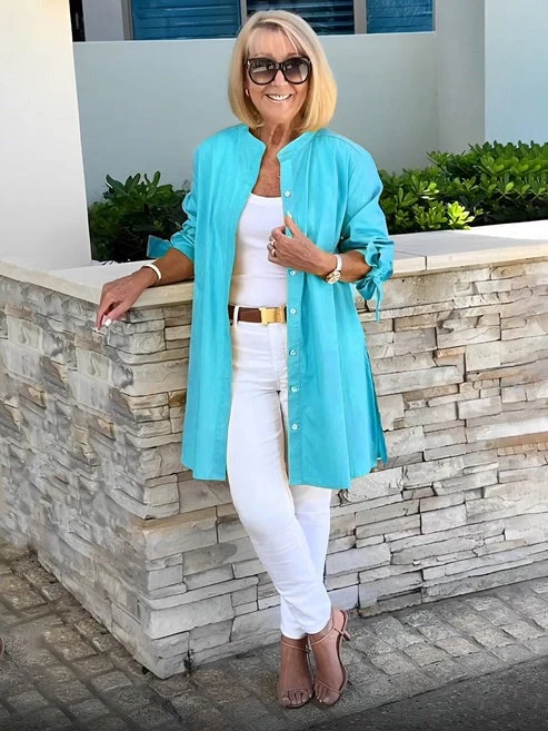 Venetia | Chic Tie-Sleeve Button Shirt - Image 14