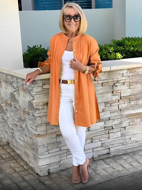 Venetia | Chic Tie-Sleeve Button Shirt - Image 17