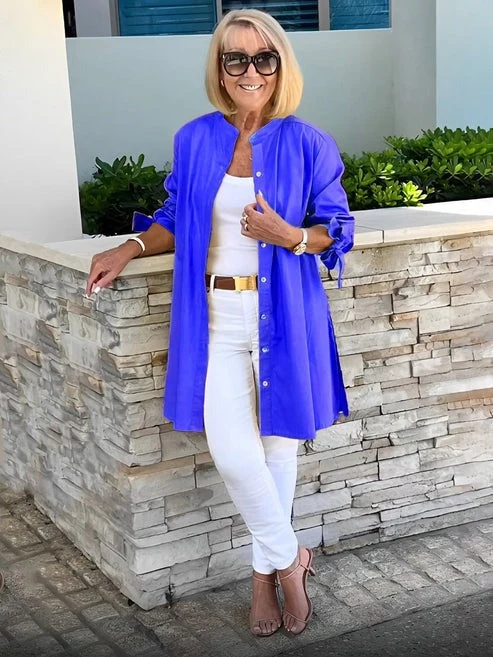 Venetia | Chic Tie-Sleeve Button Shirt - Image 20