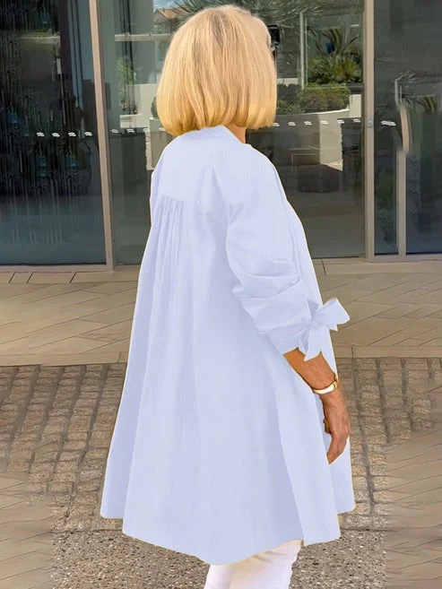 Venetia | Chic Tie-Sleeve Button Shirt - Image 9