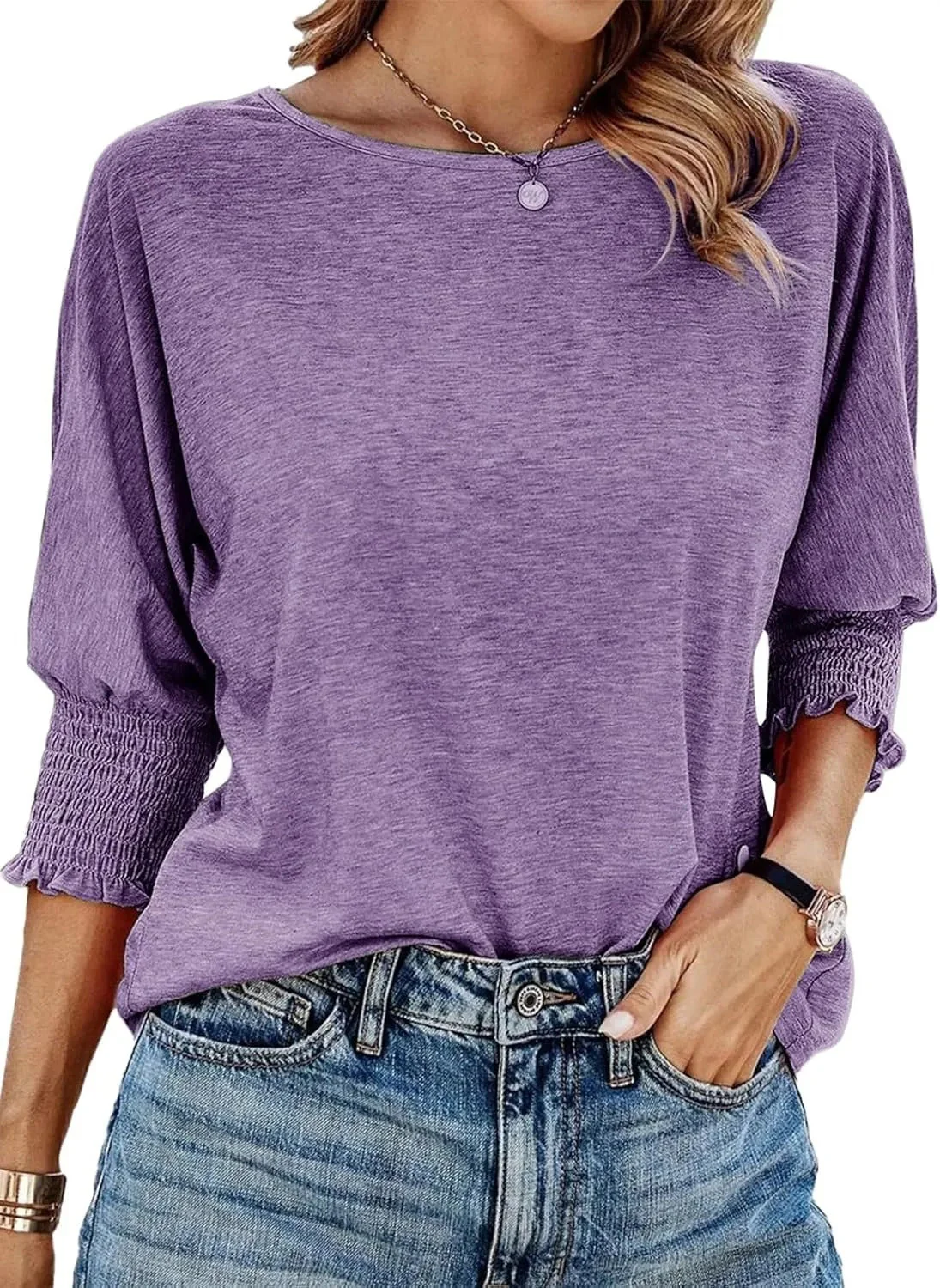 Wilma | Simple Style Crewneck Blouse - Image 13